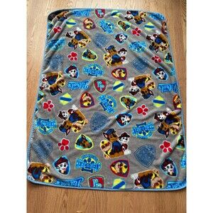Paw Patrol Here To Help Rubble Chase Marshall Soft Throw Fleece Blanket Blue